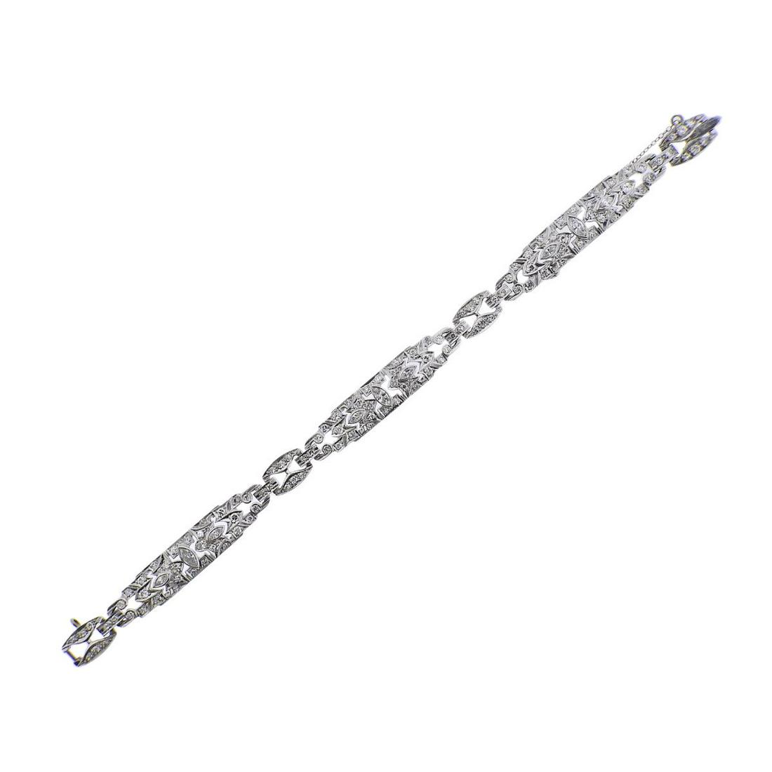 Midcentury Platinum Diamond Bracelet (1 of 3)