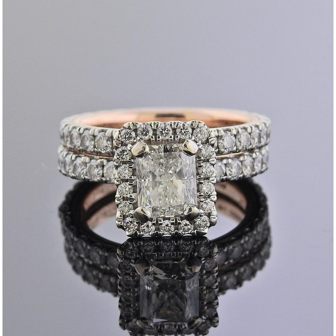 Verragio GIA 1.51ct H SI1 Diamond Engagement Wedding Ring Set (1 of 6)