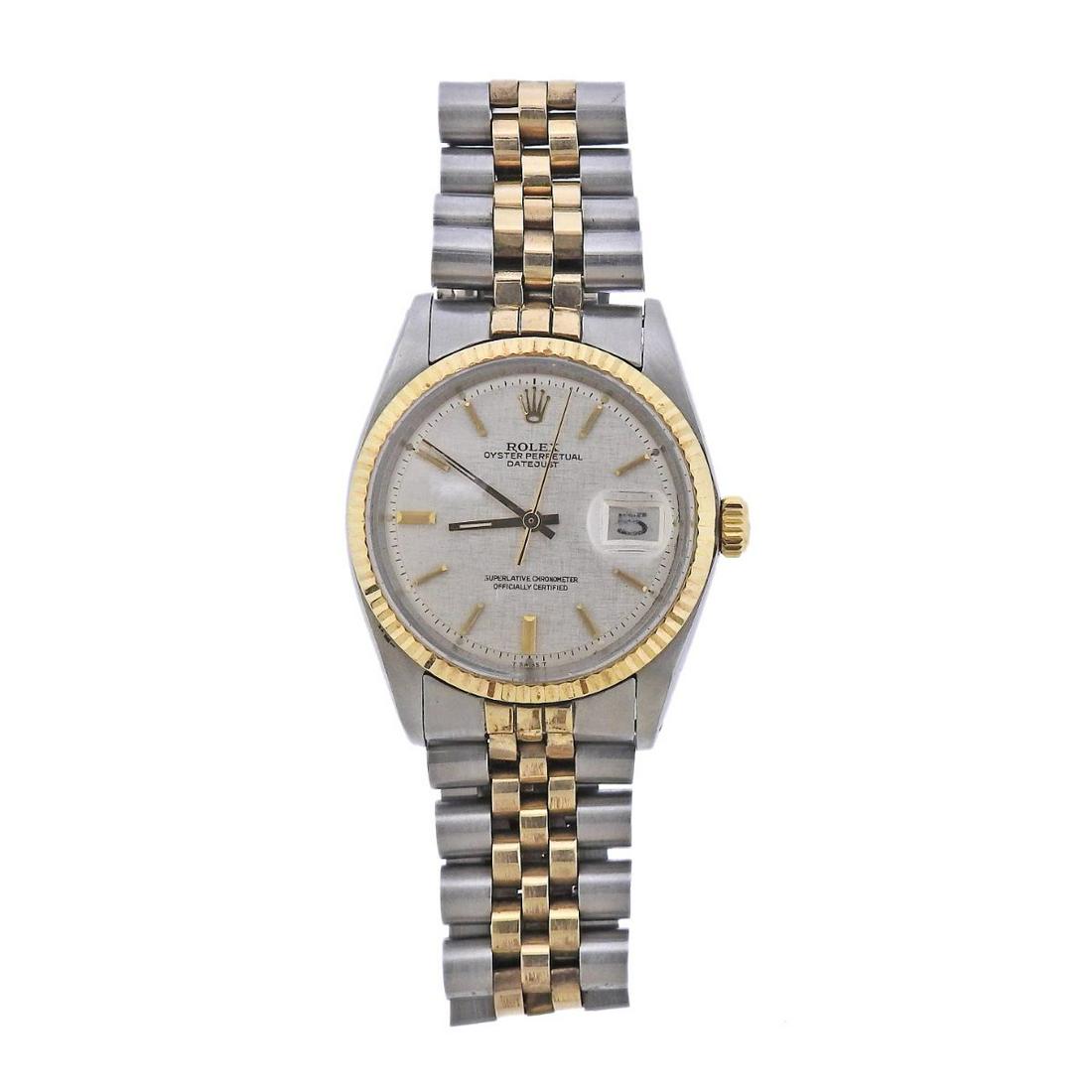 Rolex Datejust Linen Dial Two Tone 36mm Automatic Watch 1601 (1 of 5)
