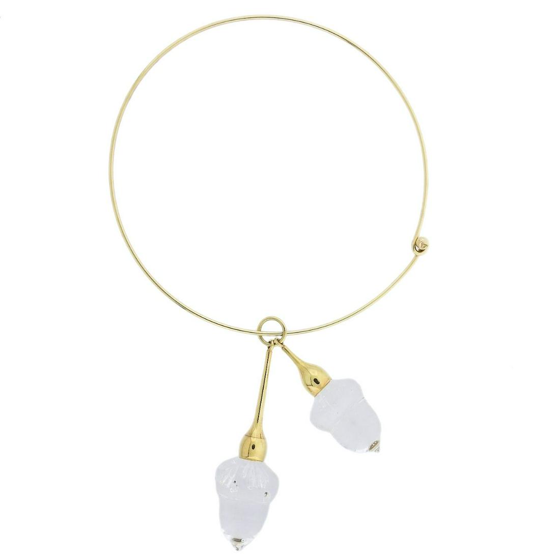 Steuben Glass 18k Gold Acorn Pendant Necklace (1 of 4)