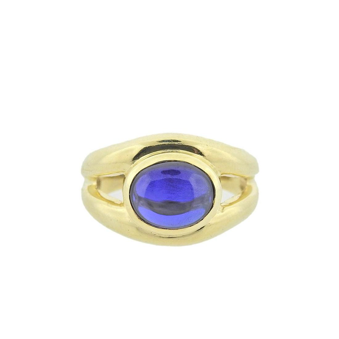 14k Gold Sapphire Cabochon Ring (1 of 4)
