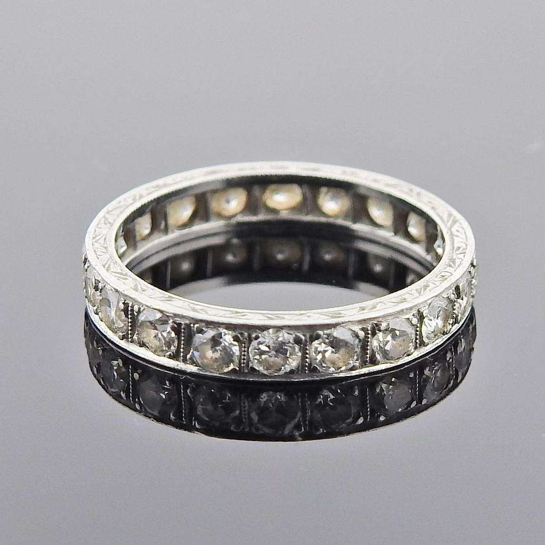 Art Deco Platinum Diamond Eternity Wedding Band Ring (1 of 1)