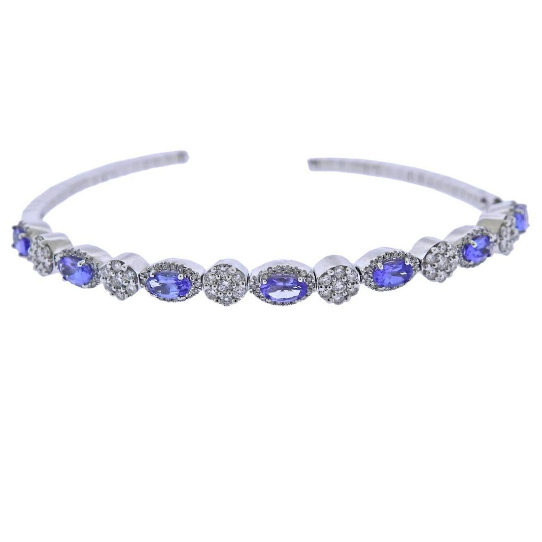 Kallati Tanzanite Diamond Gold Cuff Bracelet (1 of 4)