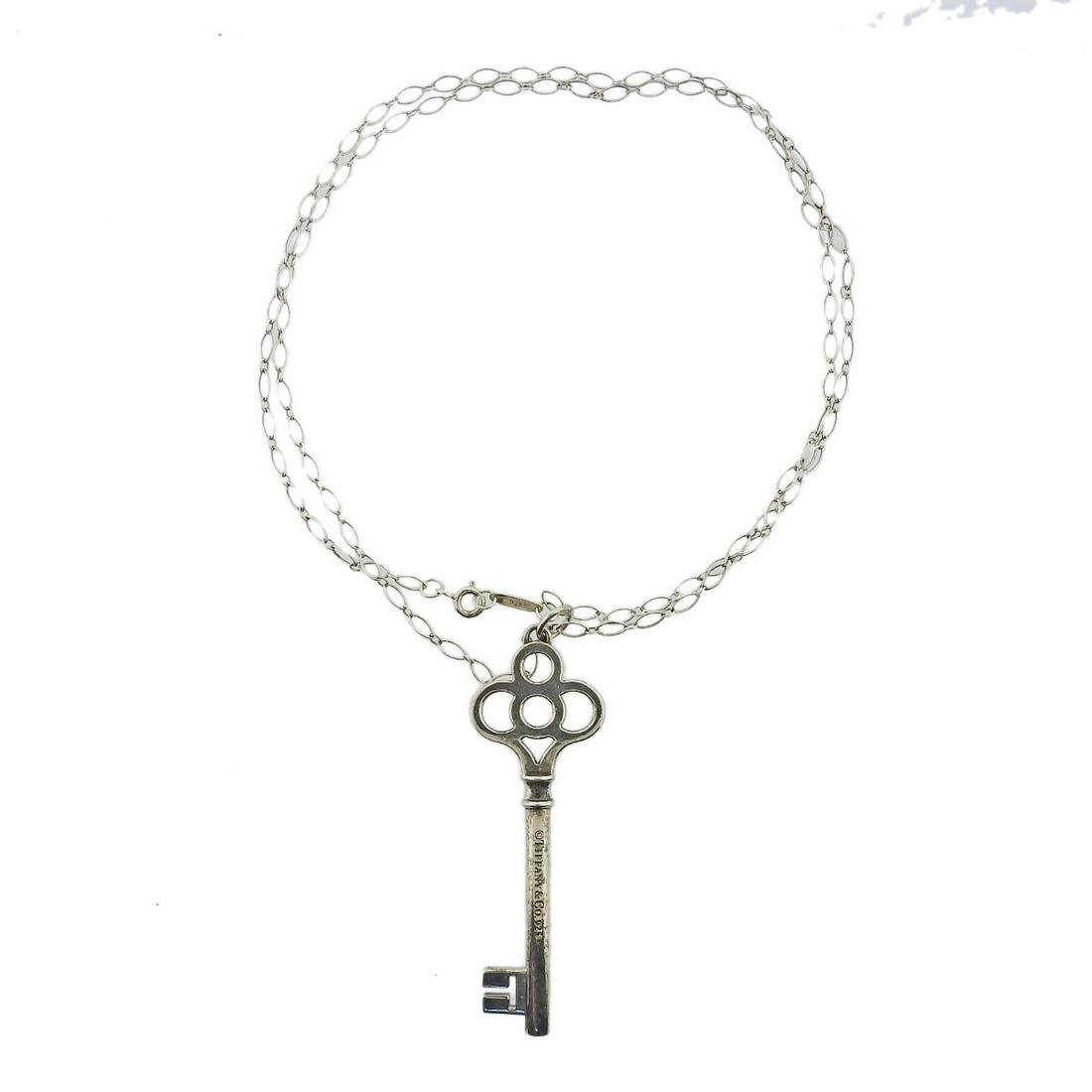 Tiffany & Co Sterling Sivler Key Pendant Link Necklace (1 of 4)