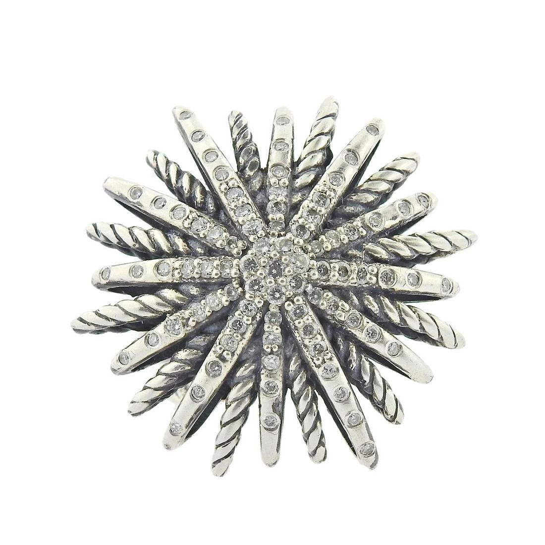 David Yurman Silver Diamond Starburst Ring (1 of 3)