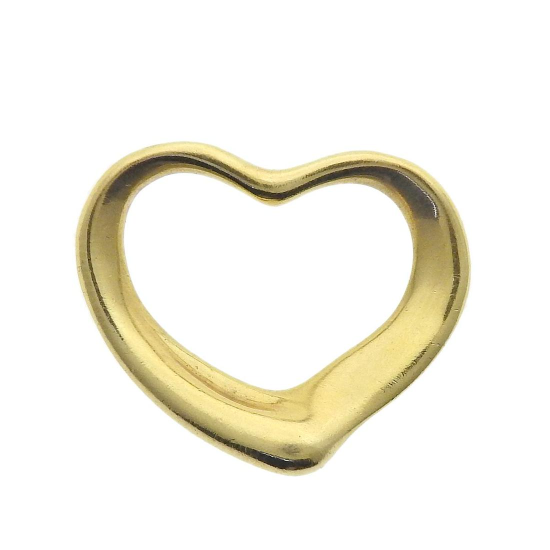 Tiffany & Co Peretti 18k Gold Open Heart Slide Pendant (1 of 4)