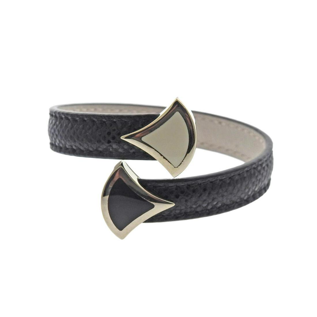 Bvlgari Bulgari Divas' Dream Enamel Leather Cuff Bracelet (1 of 4)