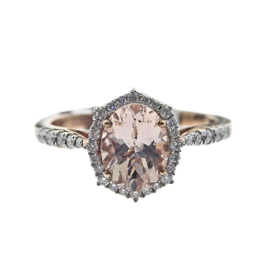Kallati Morganite Diamond Gold Ring (1 of 3)