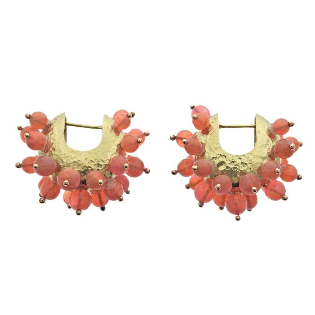 14k Gold Fire Opal Earrings (1 of 4)