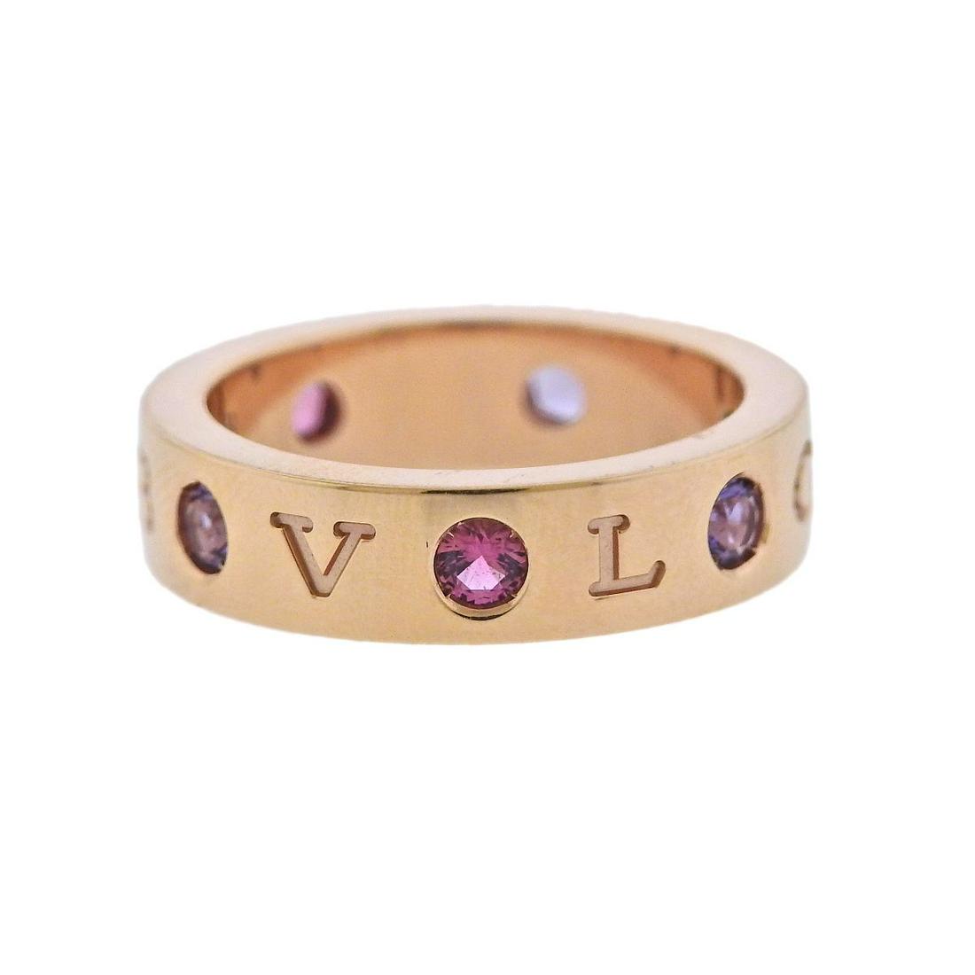 Bvlgari Bulgari Roman Sorbets Amethyst Tourmaline Diamond Rose Gold Band Ring (1 of 4)