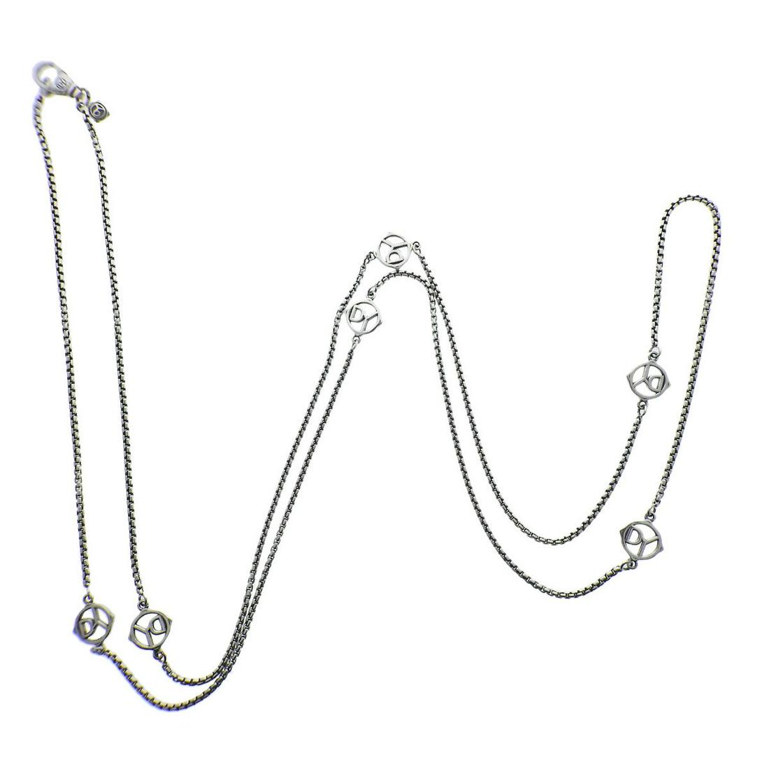 David Yurman Sterling Silver DY Station Necklace: Metal : Sterling Silver Designer : David Yurman Gemstone : None Measurements : Necklace is 36" long Marked: : DY 925 Weight: 15.8 grams