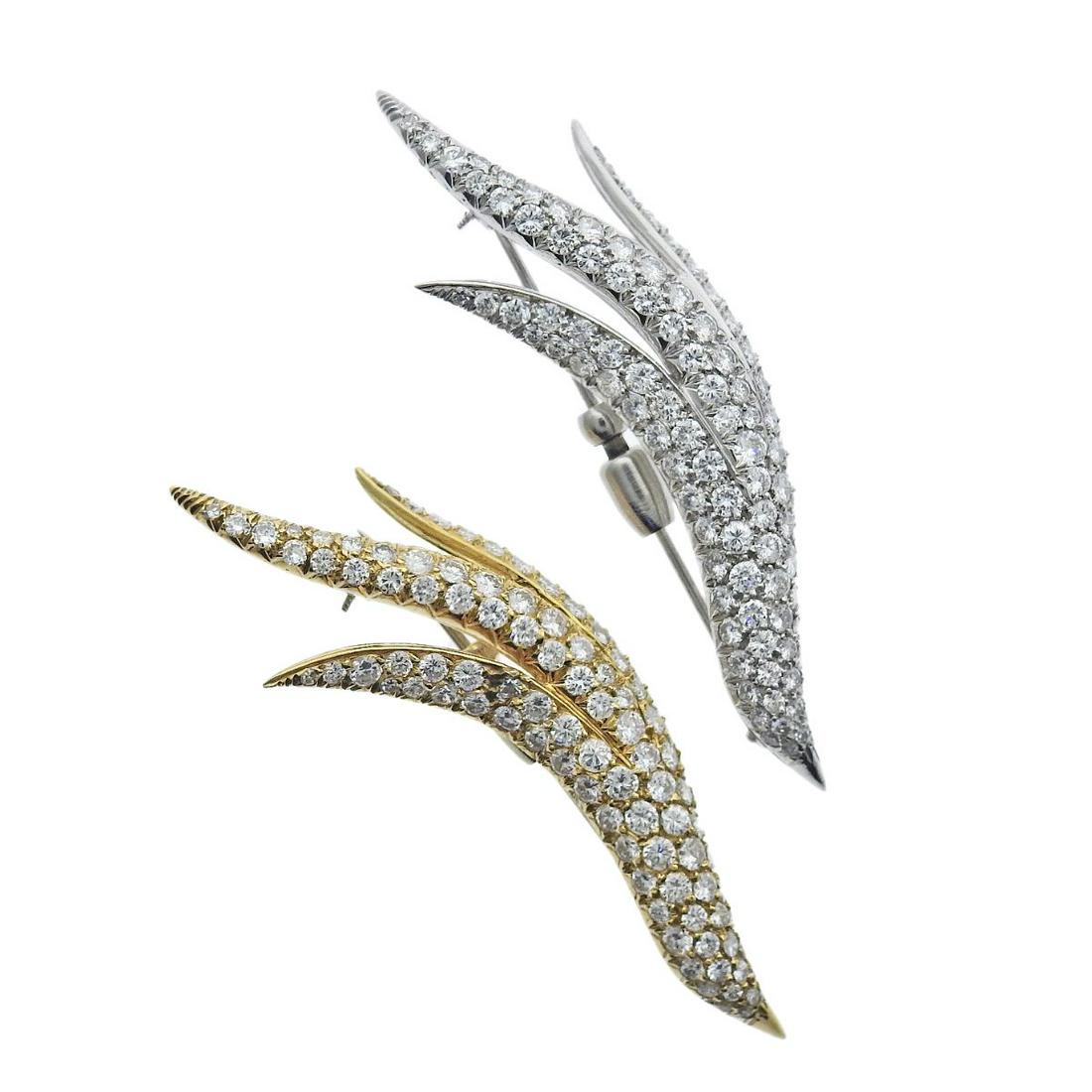 Koven 18k Gold Diamond Brooch Pin Set (1 of 4)