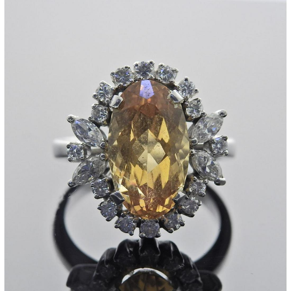 18k Gold Diamond Citrine Cocktail Ring (1 of 3)