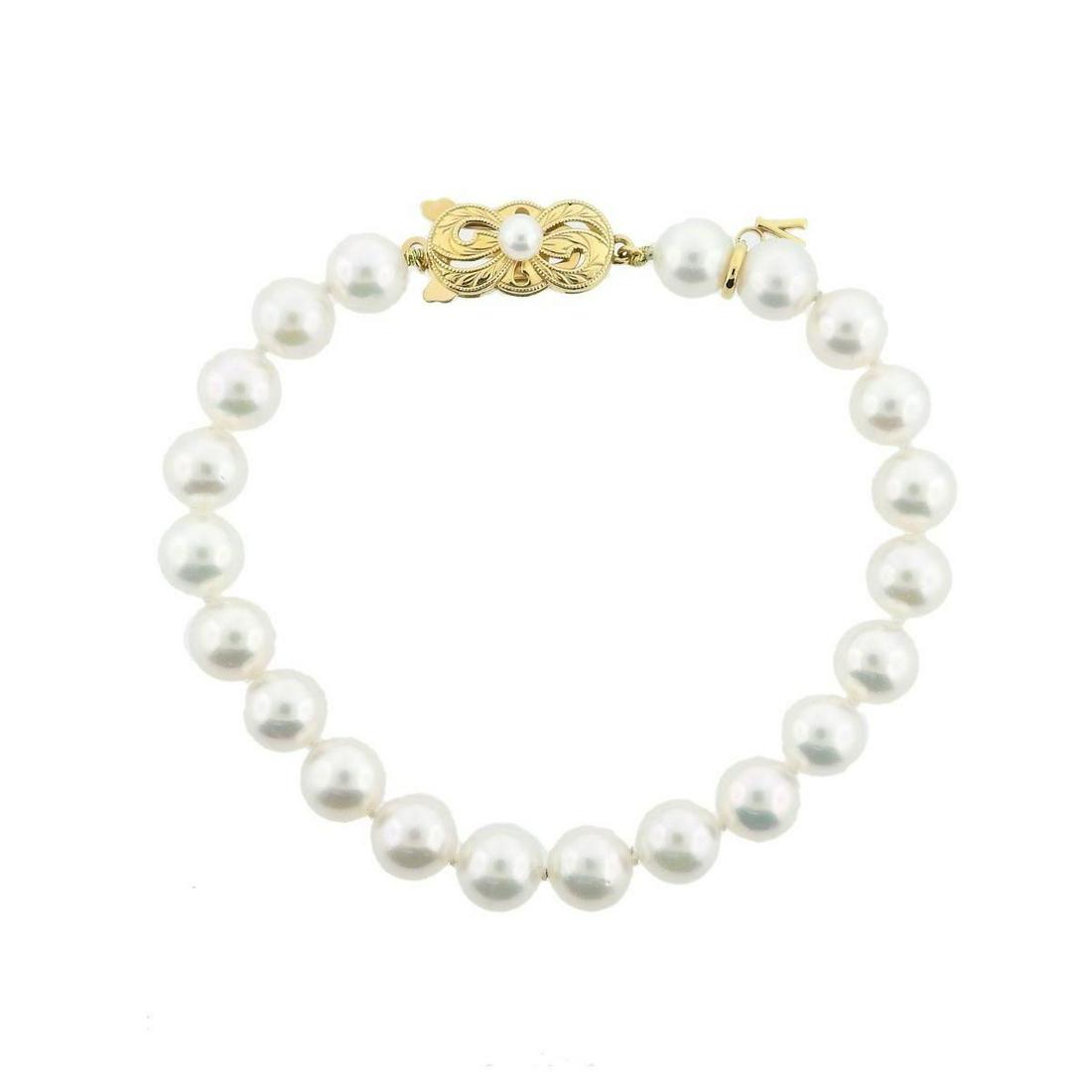 Mikimoto 18k Gold Pearl Bracelet (1 of 3)