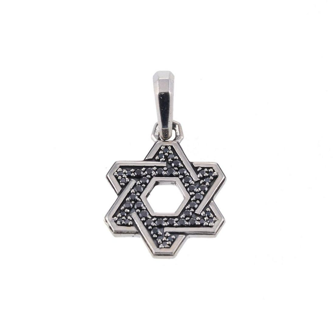 David Yurman Sterling Silver Black Diamond Star of David Pendant (1 of 3)