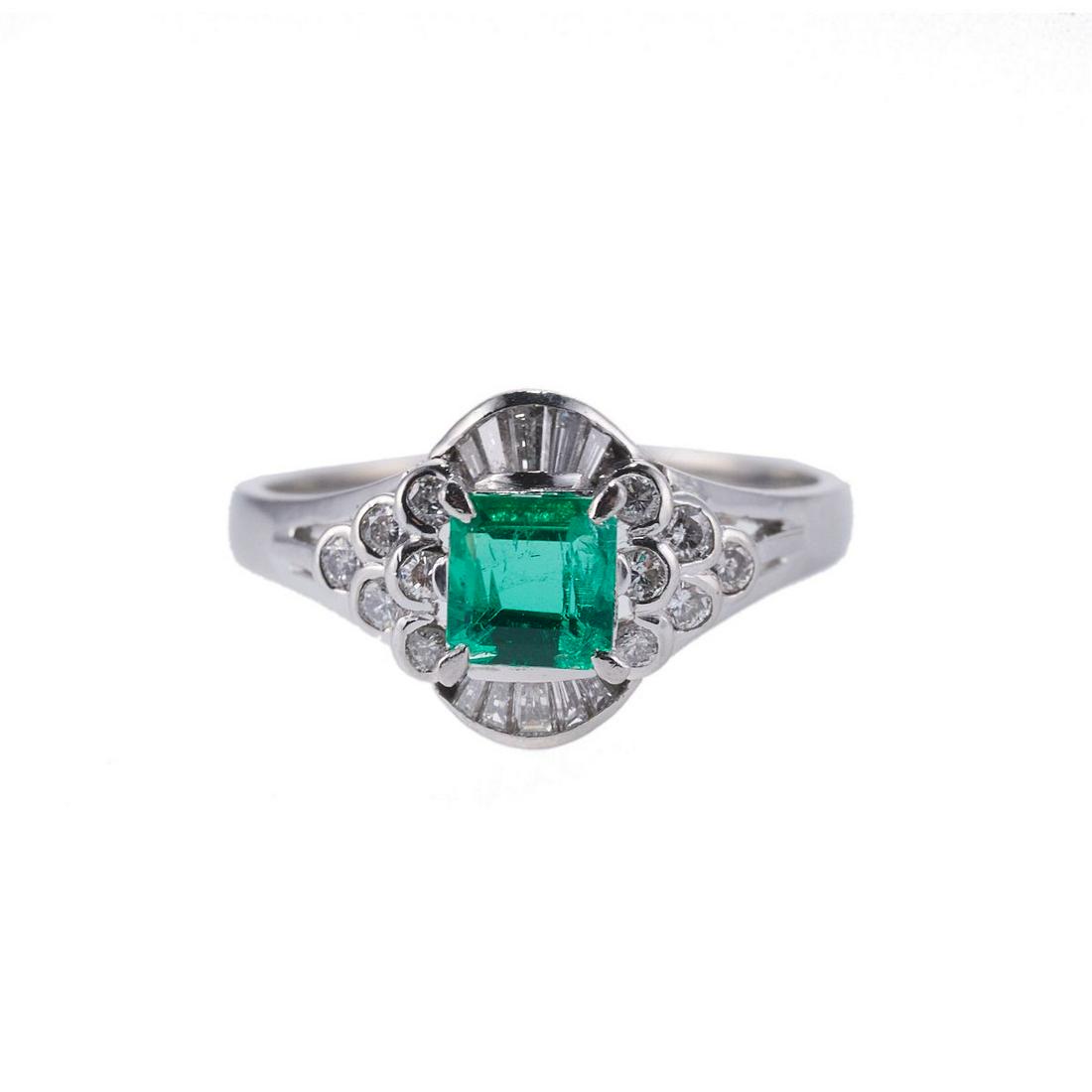 Platinum Diamond Emerald RIng (1 of 3)