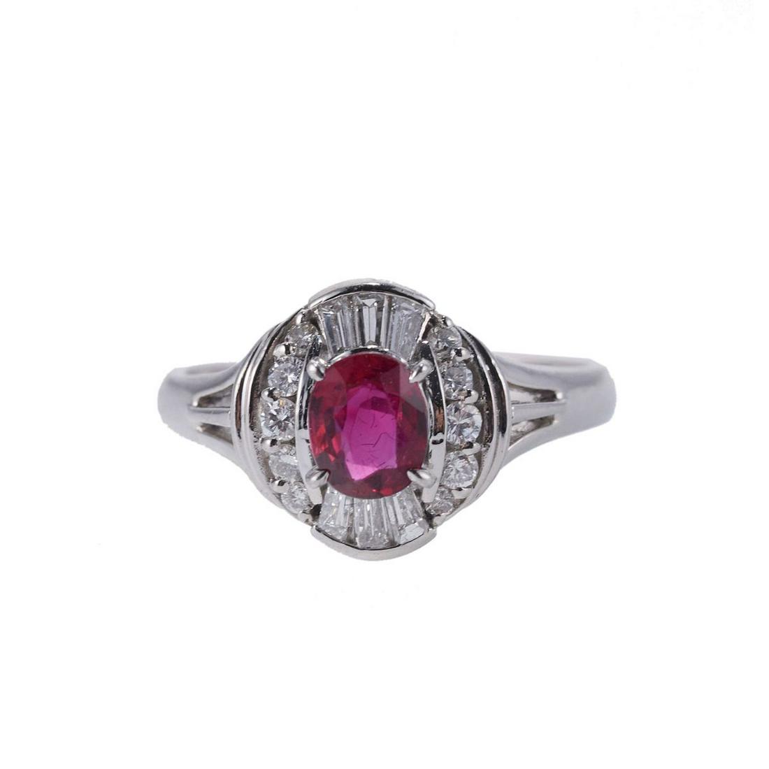 Platinum Ruby Diamond Ring (1 of 3)