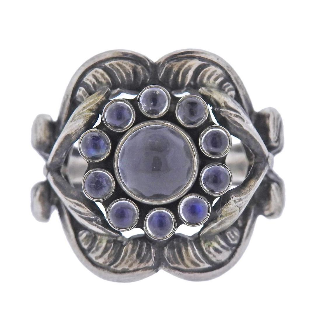 Georg Jensen Moonlight Blossom Moonstone Silver Ring 10 (1 of 4)
