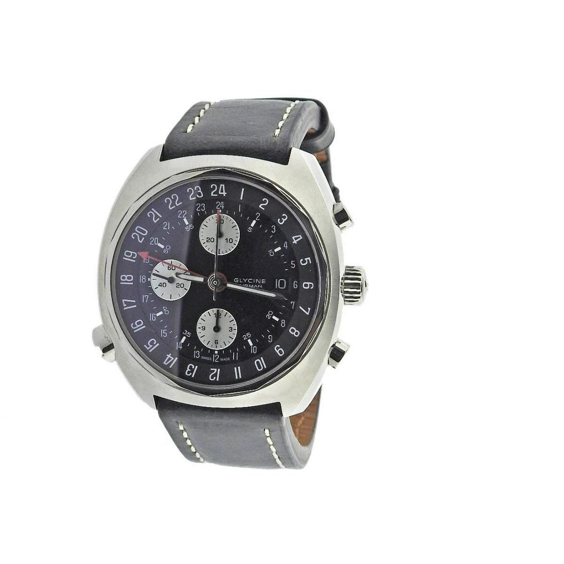 Glycine Airman SST Chronograph Automatic Watch 3902.199LBN9: Metal : Stainless Steel Designer : Glycine (Pre Invicta) Movement : Automatic- working order Measurements : 43mm case Reference/Model: : 3902.199LBN9/Airman SST Chronograph Function
