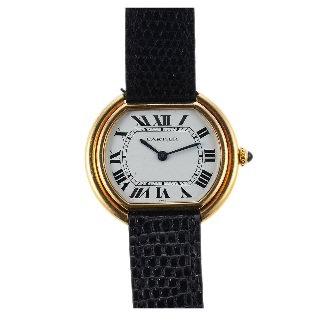 Vintage Cartier Ellipse Gondole 18k Gold Manual Wind Watch (1 of 4)