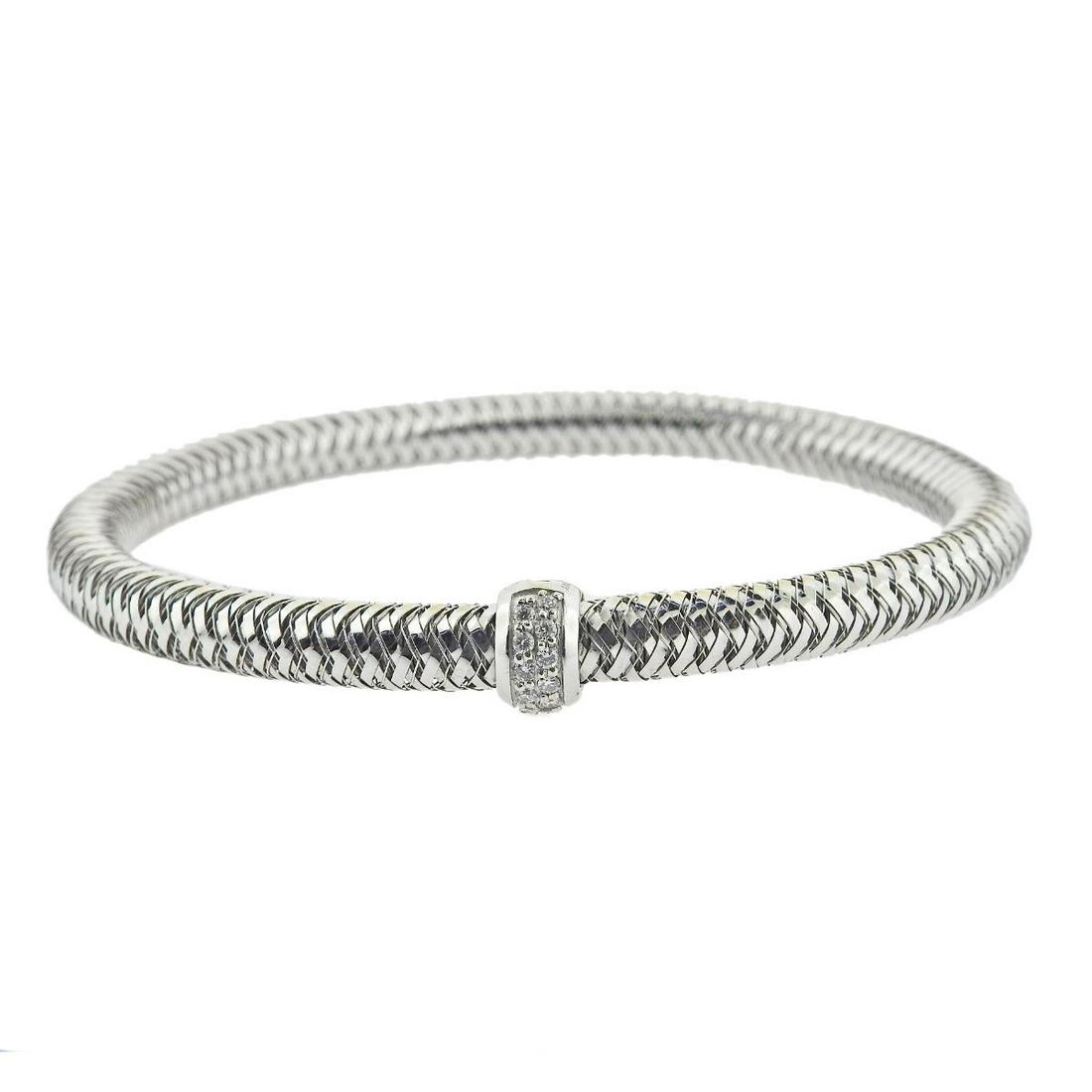 Roberto Coin Primavera 18K White Gold Mesh Bangle Bracelet (1 of 5)