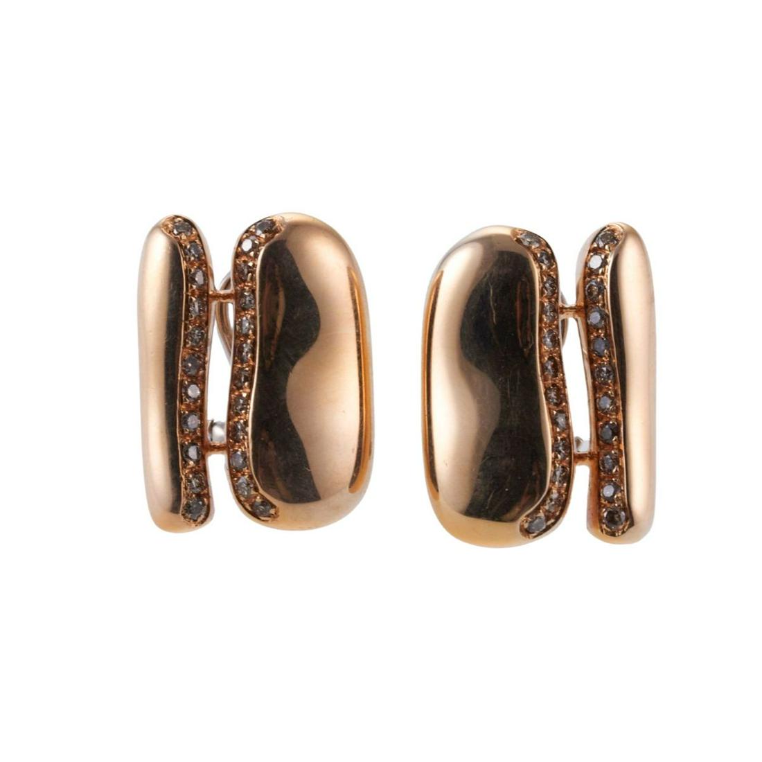 Antonini 18k Gold Champagne Diamond Earrings: Metal : 18k Gold Designer : Antonini Gemstone : Champagne diamonds approx. 0.90ctw Measurements : Earrings are 23mm x 17mm Marked: : A Weight: 19.7 grams