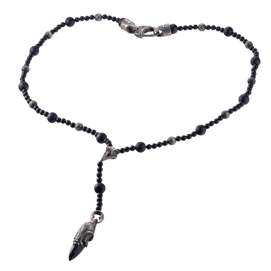 Stephen Webster Silver Black Jet Onyx Pendant Necklace (1 of 4)
