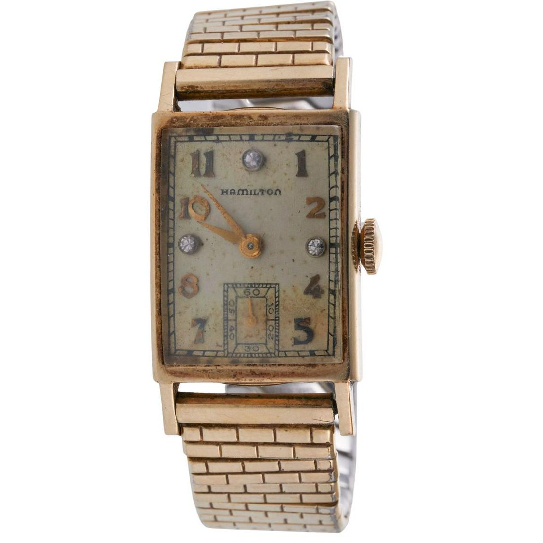 Hamilton 14k Gold Diamond Manual Wind Vintage Watch (1 of 1)