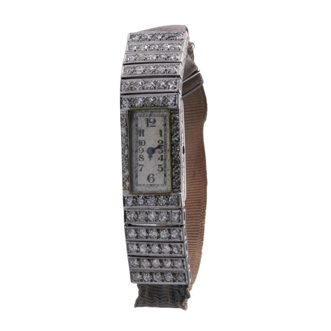 Glycine Art Deco Platinum Diamond Ladies Watch (1 of 4)