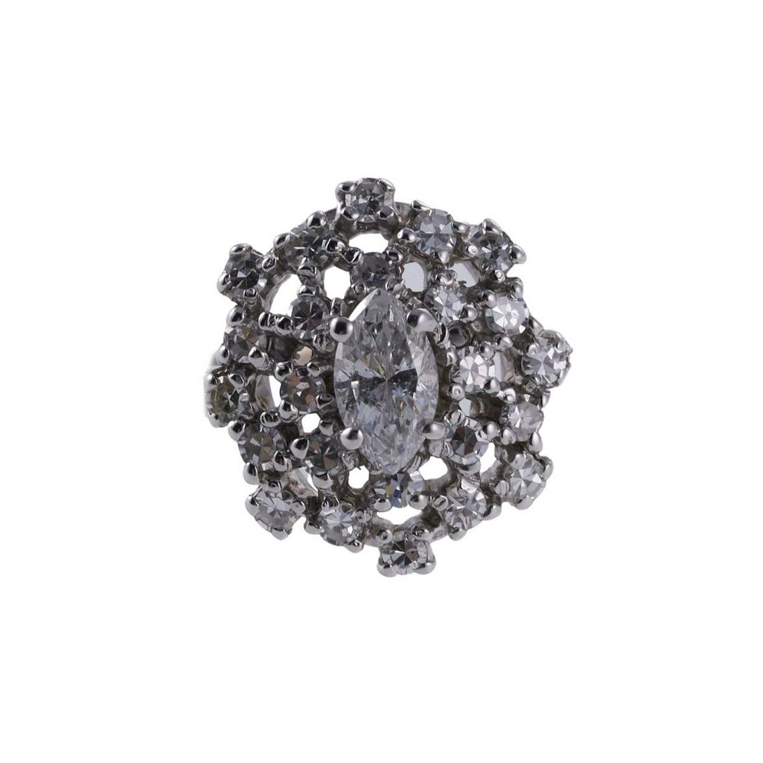 14k Gold Marquise Diamond Cluster Ring (1 of 3)