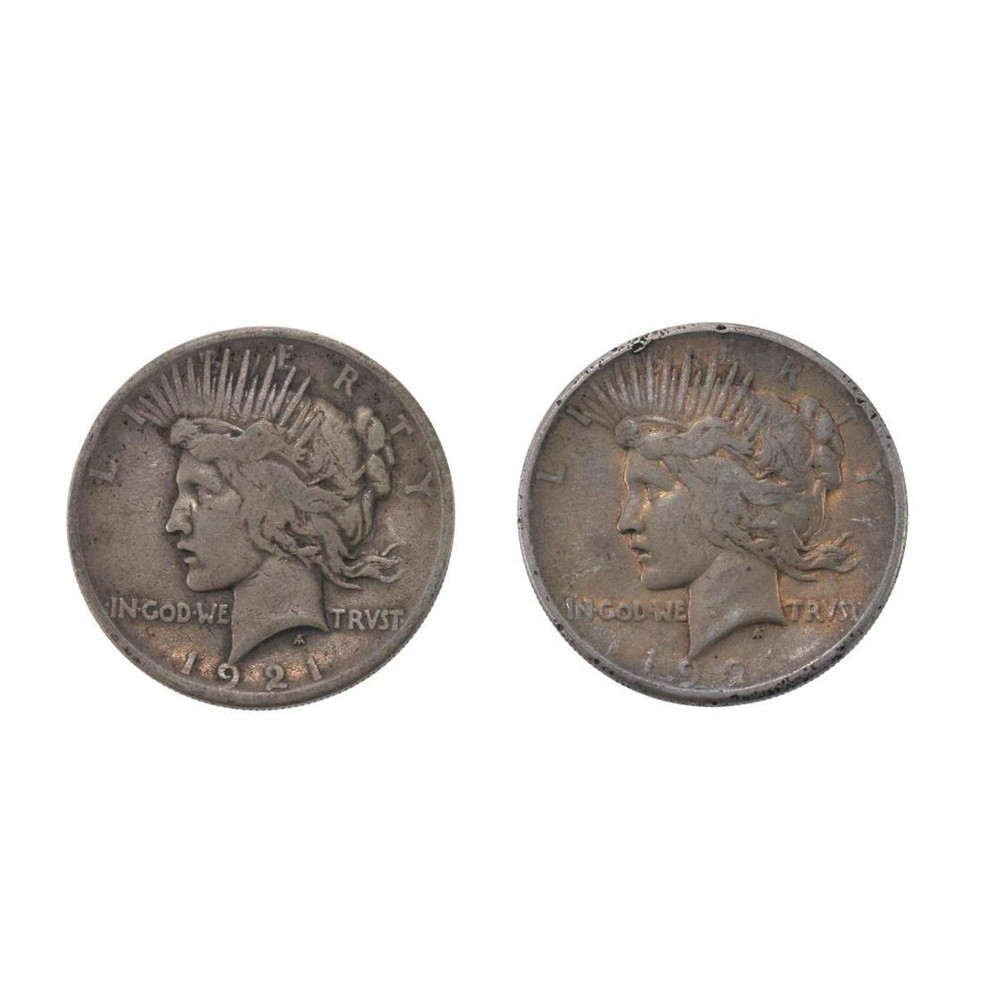 1921 Peace Dollar Lot of 2 (1 of 2)