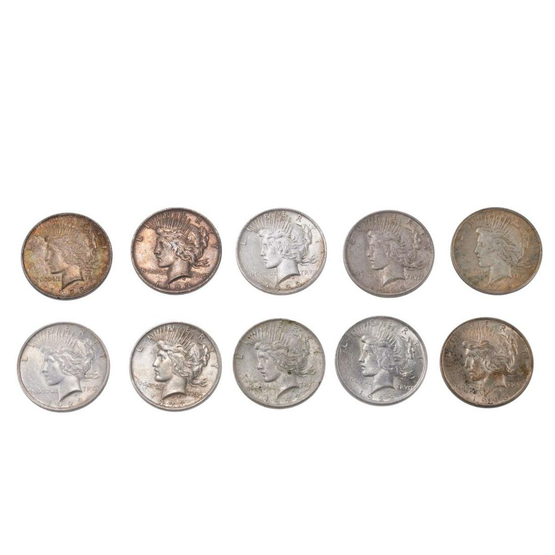 1923-P Peace Dollars Lot of 10 (1 of 2)