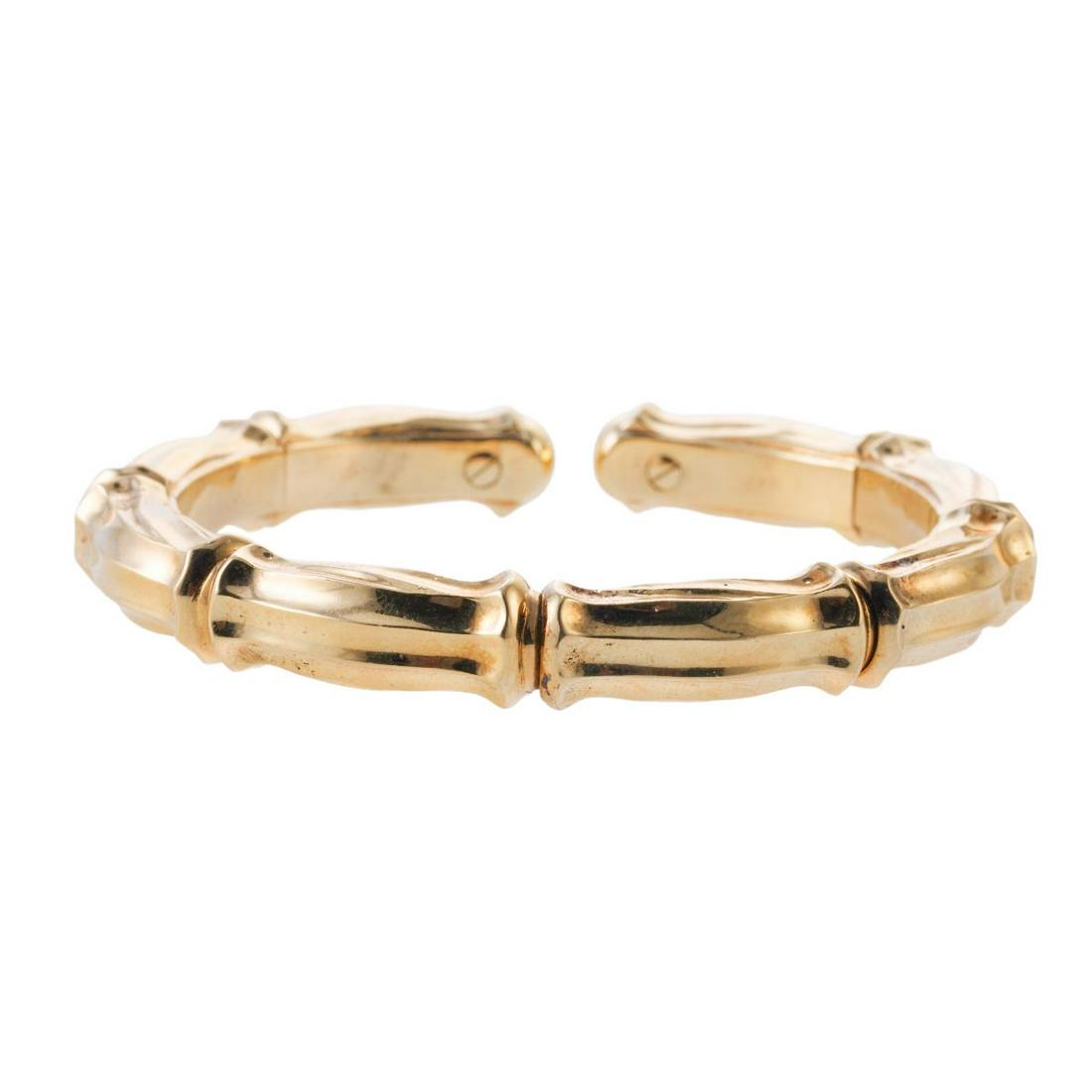 18k Gold Bamboo Cuff Bracelet (1 of 3)