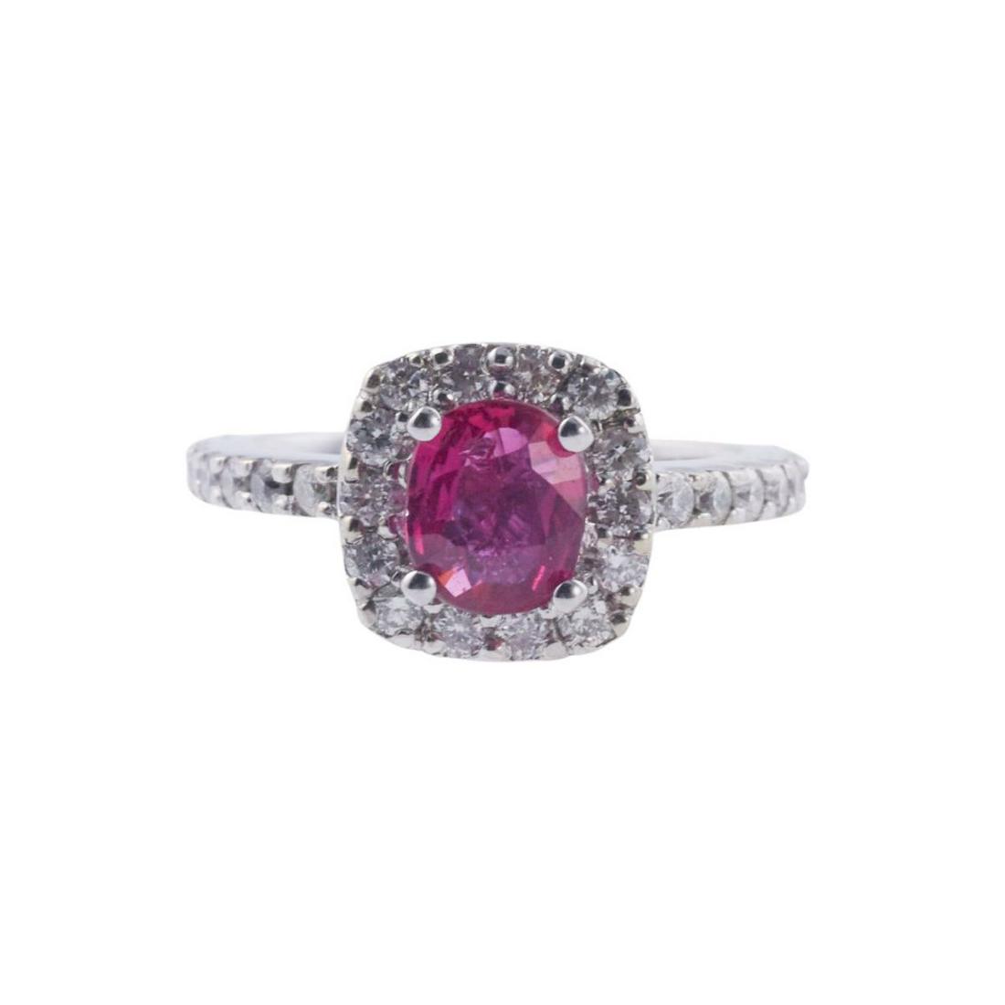 Certified 1.00ct No Heat Ruby Diamond 14k Gold Ring (1 of 5)
