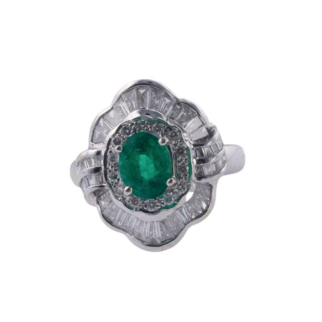 18k Gold Diamond Emerald Cocktail Ring (1 of 4)