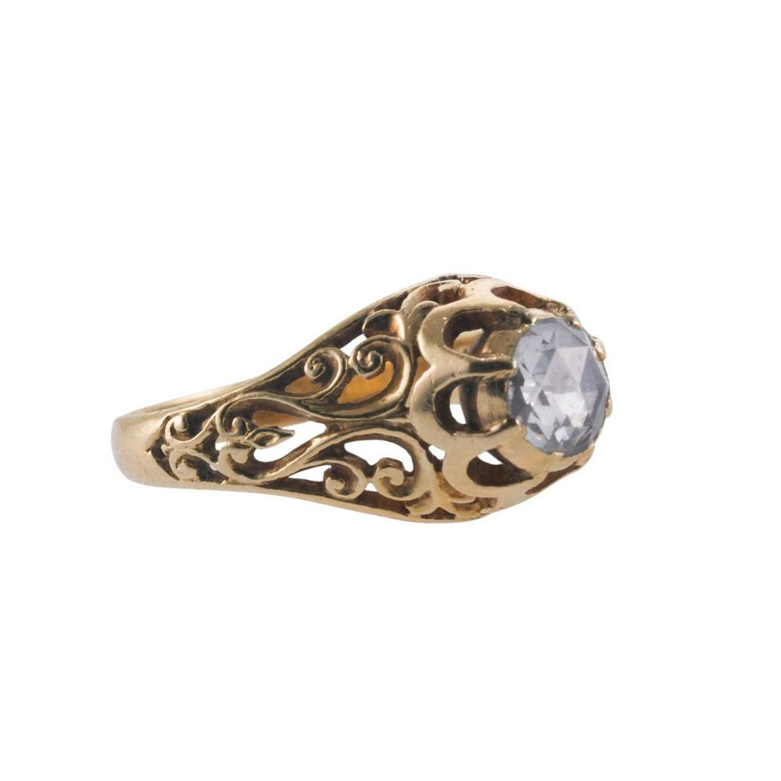 Art Nouveau 14k Gold Rose Cut Diamond Ring (1 of 3)