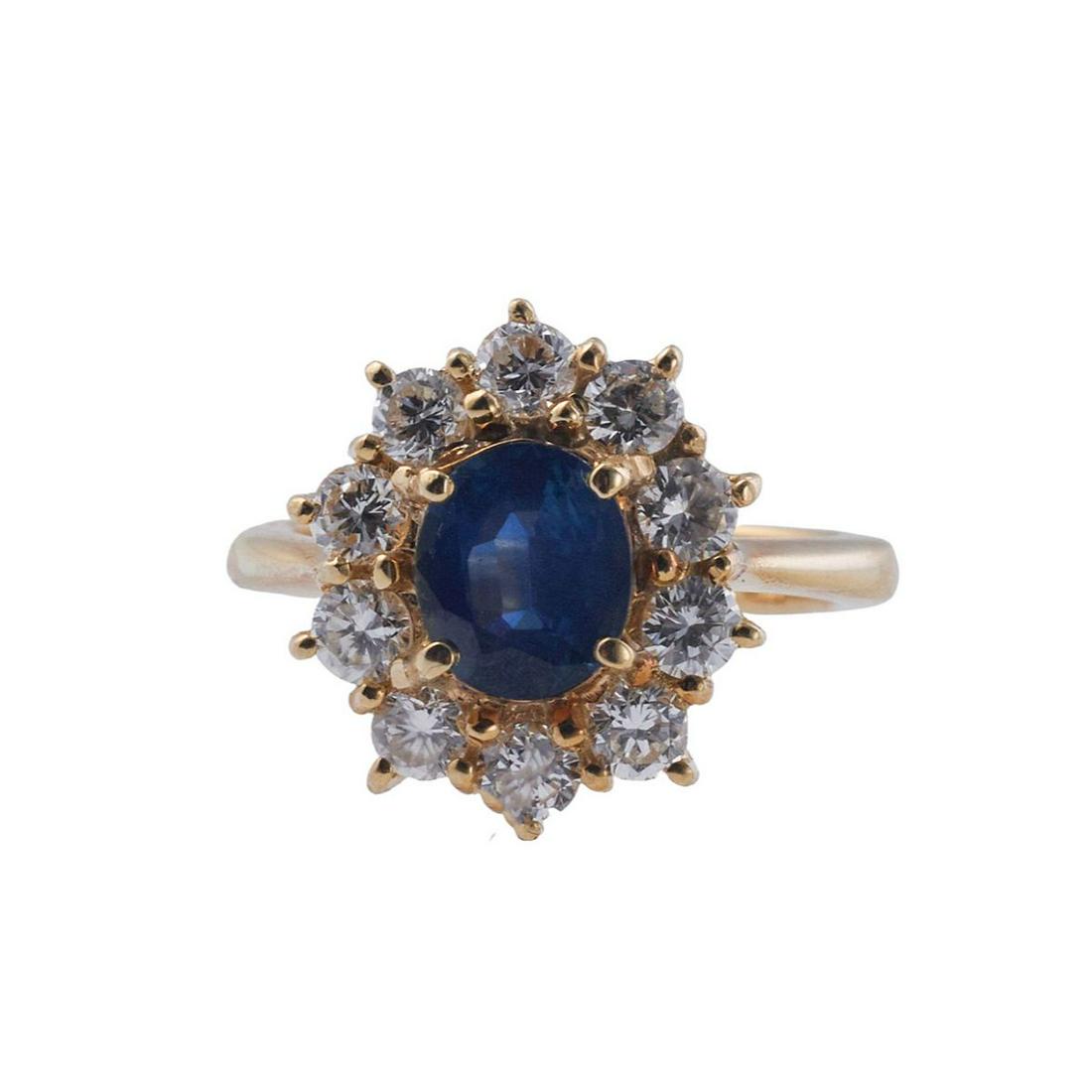18k Gold Diamond Sapphire Cocktail Ring (1 of 4)