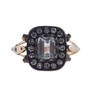 Antique 14k Gold Silver Diamond Aquamarine Ring