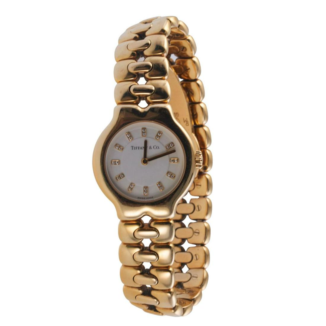 Tiffany & Co Tesoro 18k Gold Diamond Quartz Ladies Watch (1 of 5)