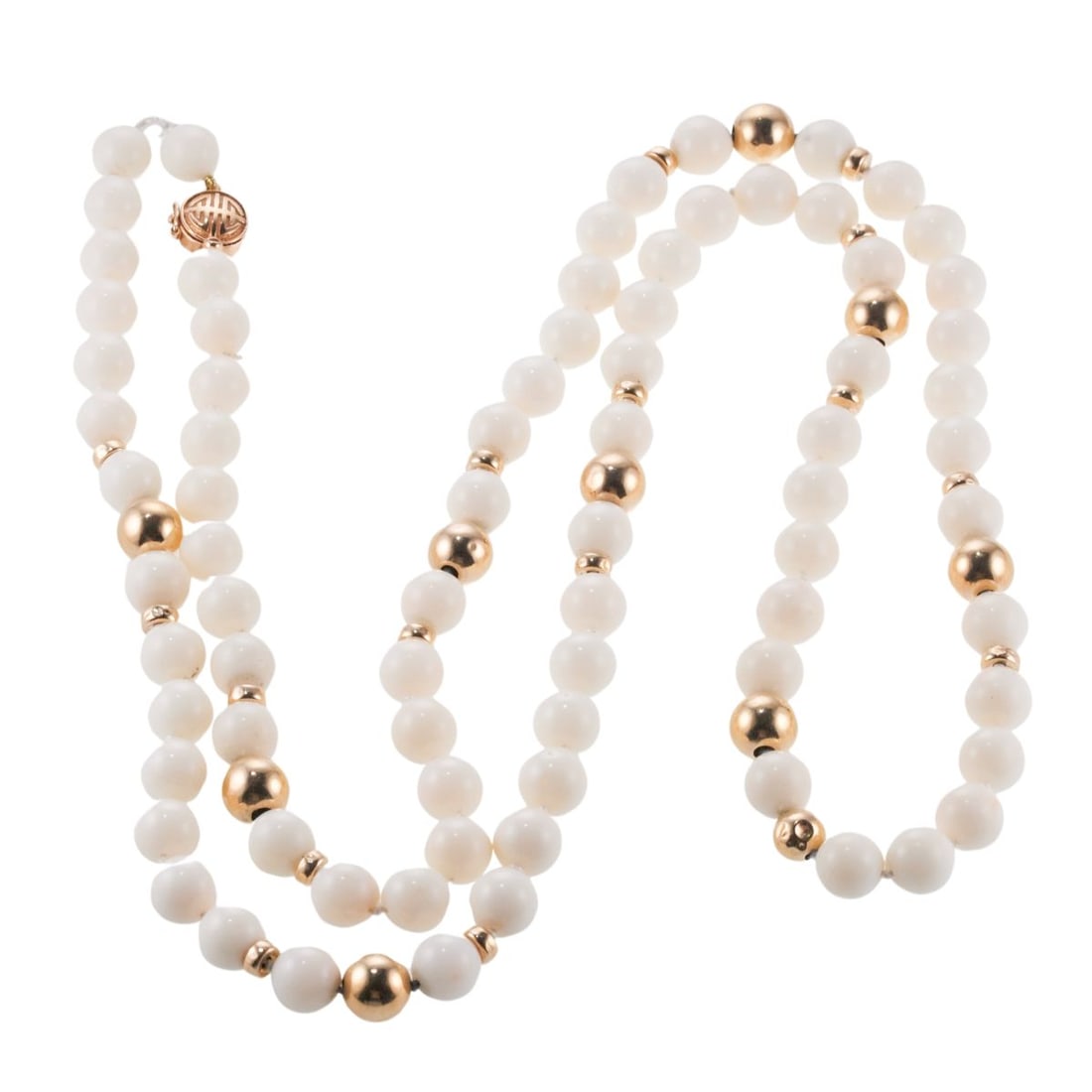 Gump's 14k Gold Angel Skin Coral Bead Necklace (1 of 3)