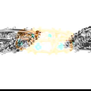 Tiffany & Co Schlumberger Gold Diamond Emerald X Band Ring: Metal : 18k Gold Designer : Tiffany & Co Schlumberger Gemstone : Diamonds approx. 0.75ctw (G VS). Emerald Measurements : Ring size 6, Band is 6.6mm at widest point Marked: : Tiffany & Co Schl