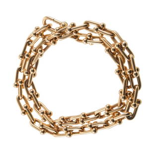 Tiffany HardWear 18k Gold Link Wrap Bracelet Necklace: Metal : 18k Gold Designer : Tiffany & Co Gemstone : None Measurements : Bracelet is 14.5" long, can be worn as a choker necklace. Marked: : T & Co, 750, Italy. Weight: 31.5 grams