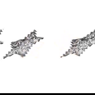 18k Gold Diamond Star Stud Earrings: Metal : 18k Gold Designer : Not Signed Gemstone : Diamonds approx. 1.20ctw. Measurements : Earrings are 15mm x 15mm. Marked: : 750 on post. Weight: 6 grams 