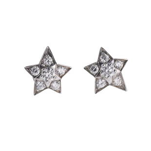 18k Gold Diamond Star Stud Earrings: Metal : 18k Gold Designer : Not Signed Gemstone : Diamonds approx. 1.20ctw. Measurements : Earrings are 15mm x 15mm. Marked: : 750 on post. Weight: 6 grams 