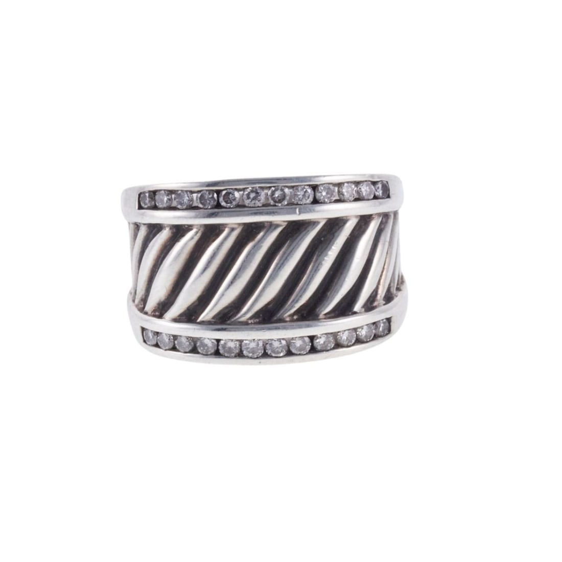 David Yurman Sterling Silver Diamond Ring (1 of 4)