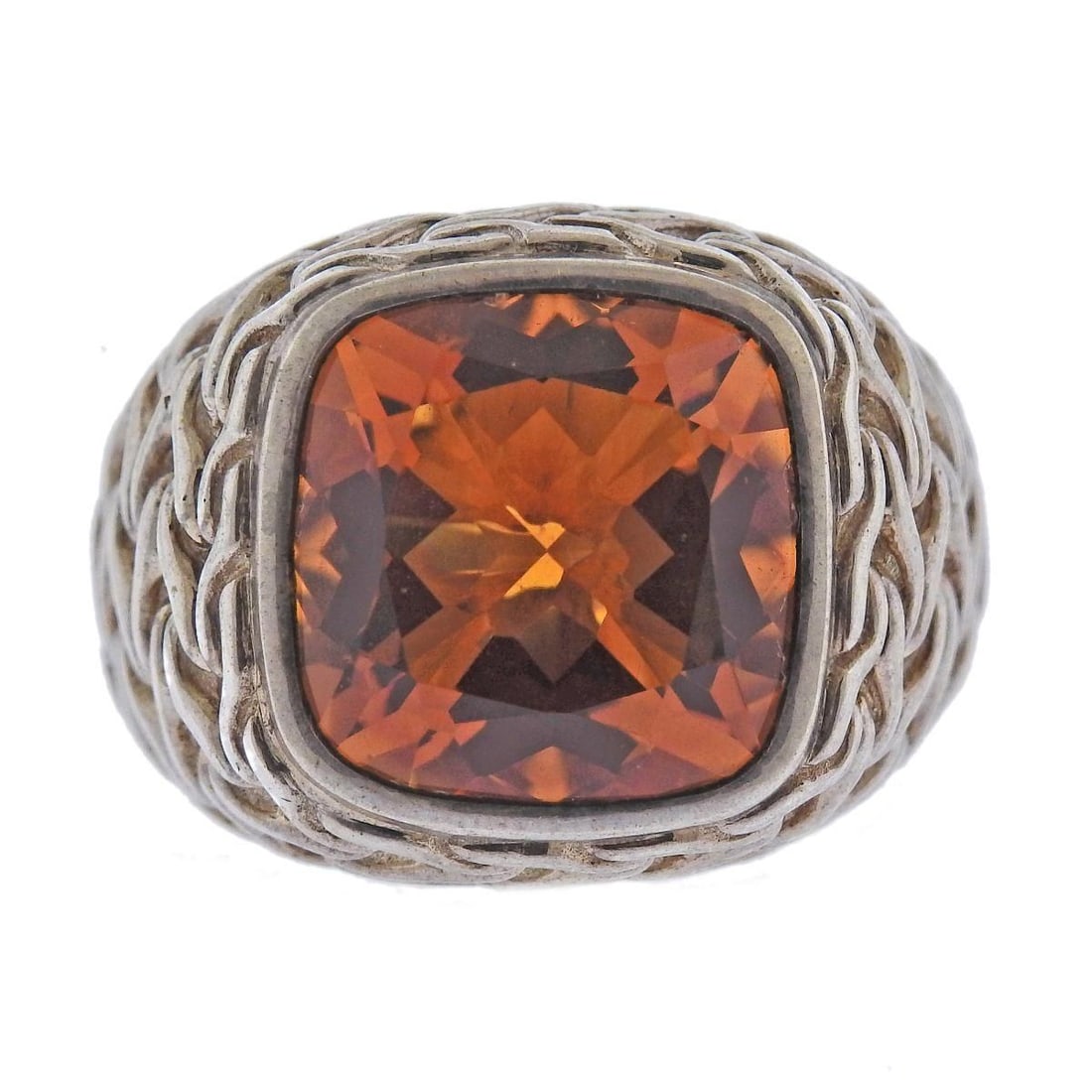 John Hardy Sterling Silver Citrine Classic Chain Ring (1 of 3)