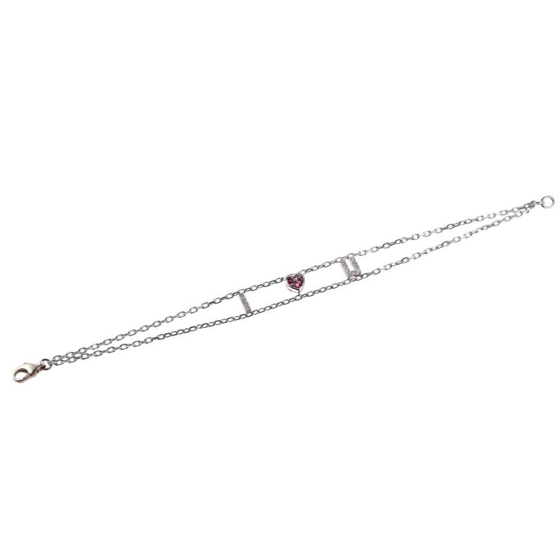 Repossi 18k Gold Diamond Ruby I Love You Bracelet (1 of 5)