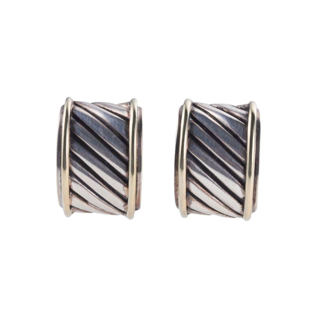 David Yurman Sterling Silver Gold Earrings (1 of 4)