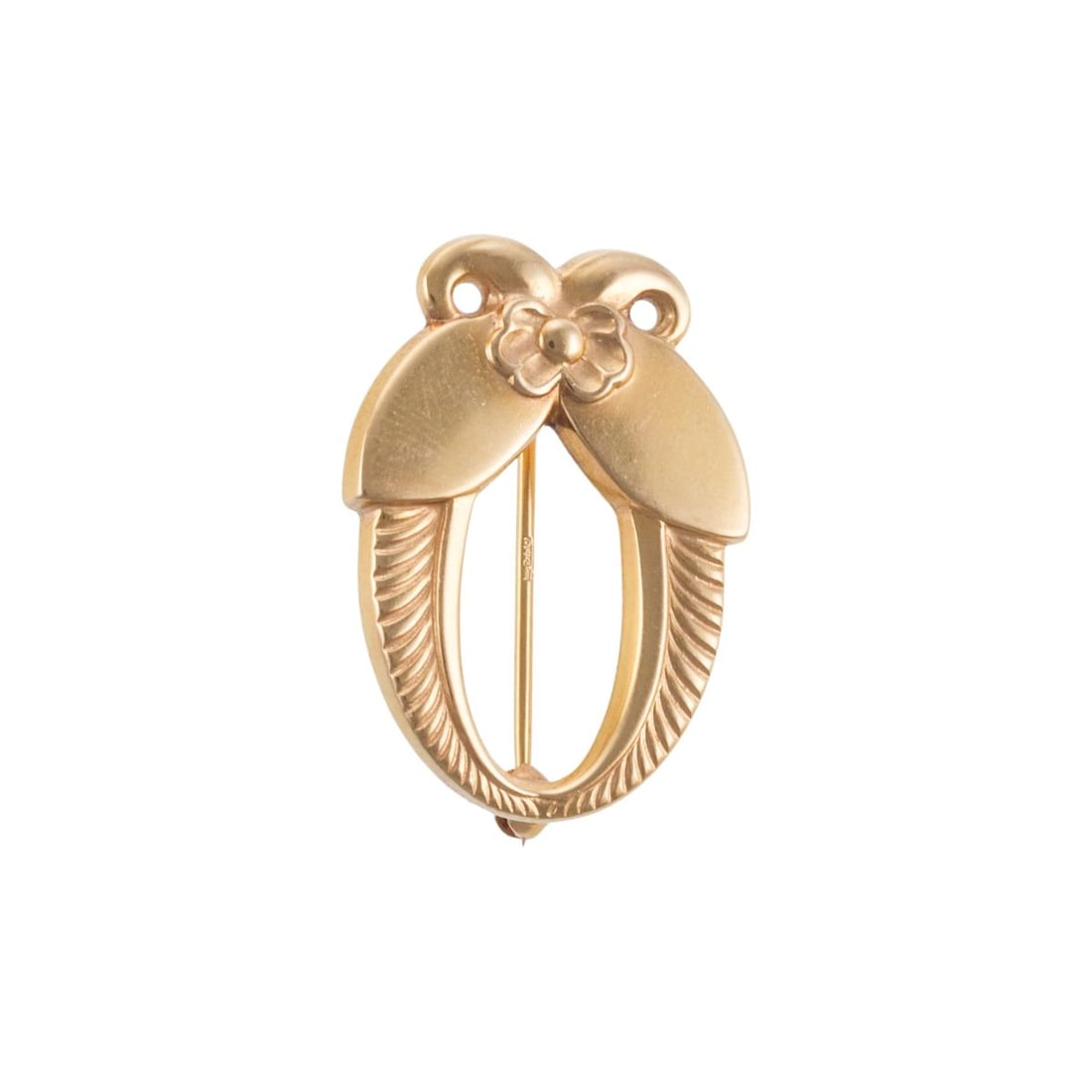 Georg Jensen 1227 Yellow Gold Brooch Pin (1 of 3)