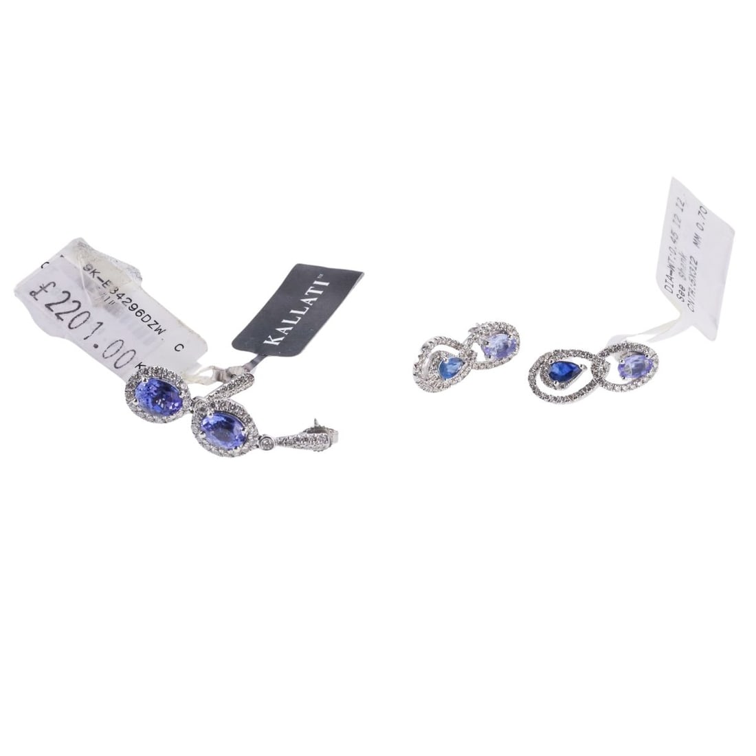 Kallati Diamond Tanzanite Quartz Sapphire Gold Earrings Lot of 2 (1 of 3)